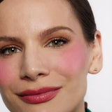 BASMA Beauty - The Cream Blush in the shade Cherry Red on fair skin. Available in Mini!